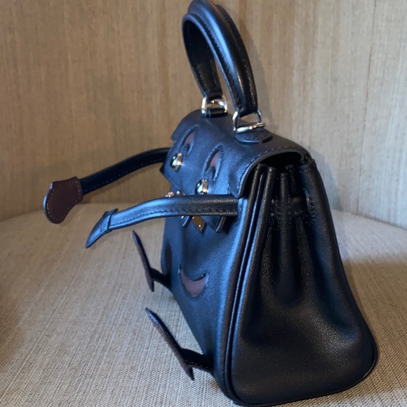 RESERVED FOR TIFF 20cm black brown leather mini doll picto idolle  handbag - Picture 8 of 14